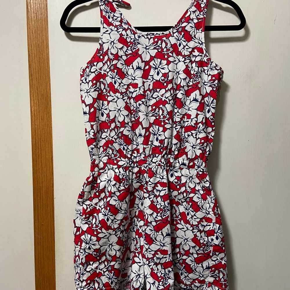 Vineyard Vines Red and White Floral Kids romper
